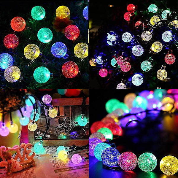 50 LED solcellslampor - Färgglada utomhus kristallklotlampor för trädgård, uteplats, halloweenfest