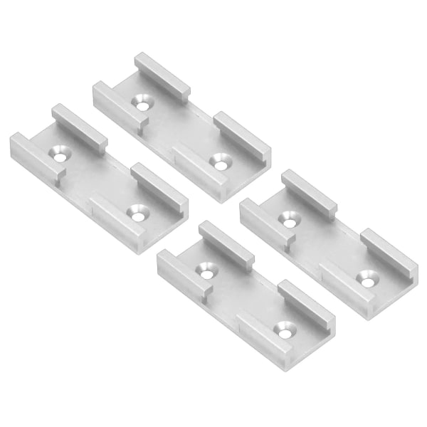 Aluminum Alloy Woodworking Cross Track Connector Set in Silver for T-Track Intersection - 4 Pieces