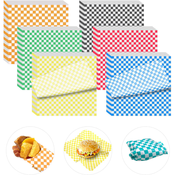240 Ark Set Square Torr Vaxad Delipapper Sandwichpapper Matpapper Vaxad Delipapper 6 Färger