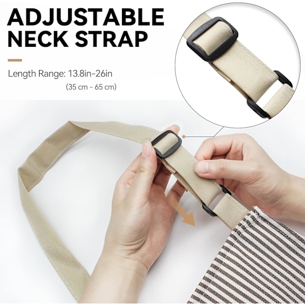 2-pack Köksförkläden, Justerbar Bib Mjuk Kockförkläde med 2 Fickor för Män Kvinnor Taupe Taupe
