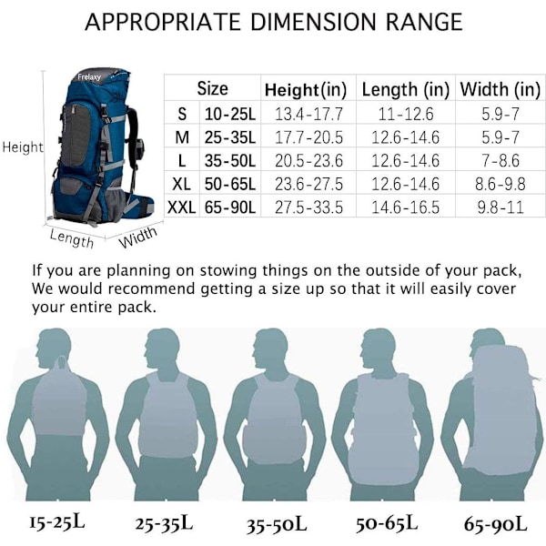 Vattentät Ryggsäcksöverdrag, 8023mm Vattentäthet, Uppgraderad Ultrastark Flerskiktsstruktur, Mörkblå XL (För 50L-65L Ryggsäck) Midnight Blue XL