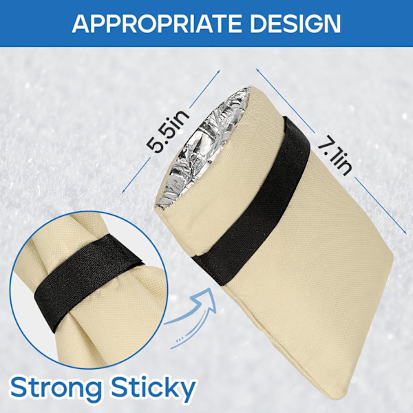 Uppgraderad Utomhuskranöverdrag för Vinter, 5,5\" B x 7,1\" H Utomhuskranöverdrag Frostskydd, Slanganslutningsöverdrag (Beige, 3-pack)