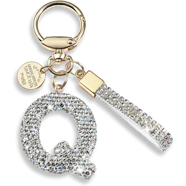 Vaaleanpunainen, Sininen ja Valkoinen Kirjainavaimenperä Naisille ja Tytöille, Bling-Kiiltävä, Söötti, Reppuun, Auton Avaimeen, Tarvikkeet, Niskalenkki Q-white