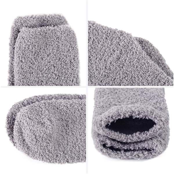 Mysiga Varma Toffelstrumpor Kvinnor Super Mjuka Mikrofiber Bekväma Sovstrumpor 6 eller 5 Par A6