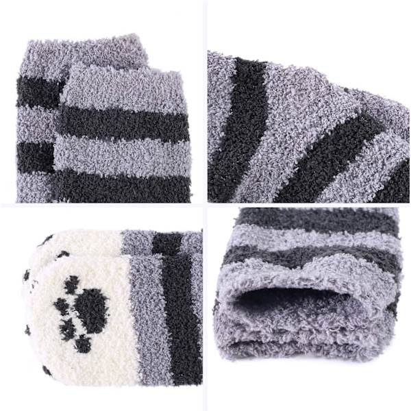 Mysiga Varma Toffelstrumpor Kvinnor Super Mjuka Mikrofiber Bekväma Sovstrumpor 6 eller 5 Par A3
