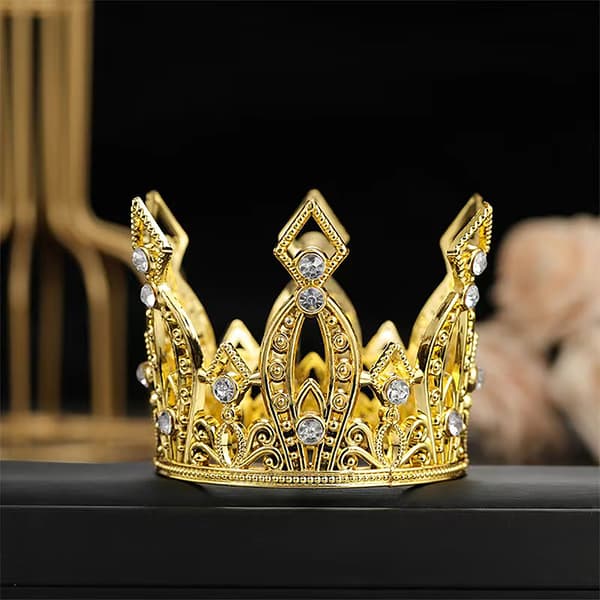 Sølv Krystall Krone Hodeplagg Bryllup Hårtilbehør Mini Krone Kaketopp Prinsesse Hårpynt for Jenter Silver