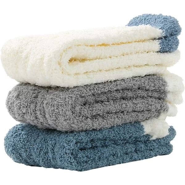 Mysiga Varma Toffelstrumpor Kvinnor Super Mjuka Mikrofiber Bekväma Sovstrumpor 6 eller 5 Par A4