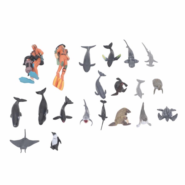 20 stykker marine dyr leker egnet for hjemmedekorasjon marine dyr figur ornamenter modeller