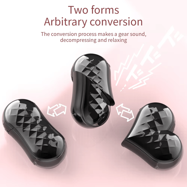 TWS Bluetooth 5.4 ørepropper, hjerteformede, high-definition mikrofon, roterbare og deformerbare, en ny Valentinsdagsgave til par, rød. Rose