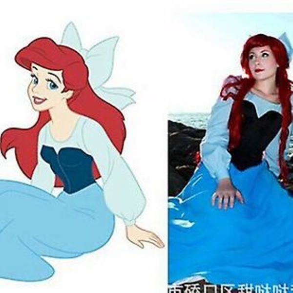 Den lilla sjöjungfrun Ariel Princess Cos Kläder Cosplay Anime Kläder GrossistXXL