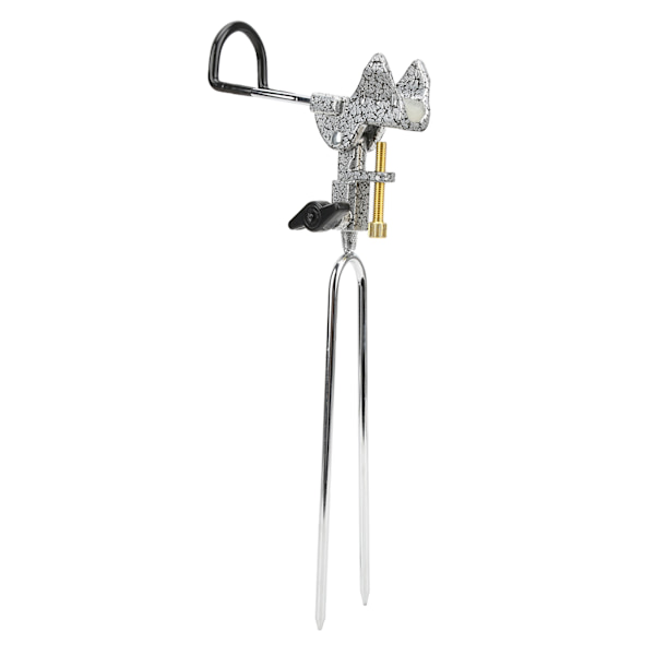 Fiskestang holder i rustfritt stål, roterbar 360°, justerbar, bakkeinnsatt stang, fiskestøtte