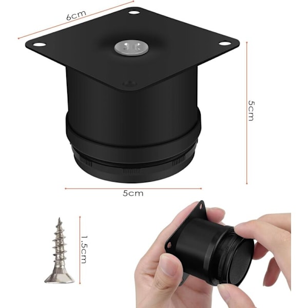 Sæt med 4 Møbelben, Justerbare Rustfrit Stål Bordben, Badeværelsesmøbelben, Kontor Køkkenmøbelben, Justerbar Højde Med Plet black 50*300