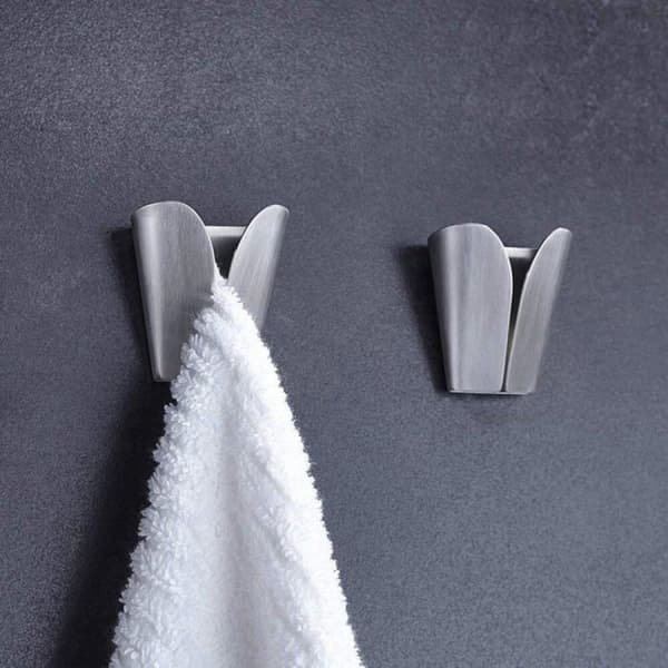 Køkkenrulleholder med selvklæbende kroge, rustfrit stål, moderne minimalistisk design, grå.