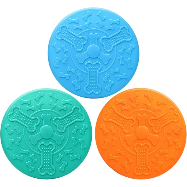 7 tommer Hundeflyvende Disk 1pak Flyve Hundelegetøj, Hundedisk, Letvægts, Perfekt til Pool og Strand (Orange, Grøn, Blå) Blue+Orange+Green