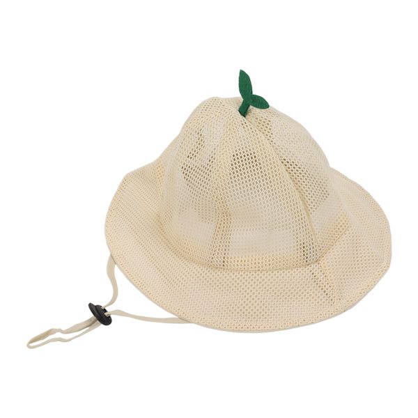 Barnens hinkhatt justerbar rep söt mesh andningsbar sommar solhatt beige beige