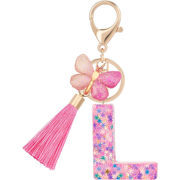 Sööt roosad võtmehoidjad naistele ja tüdrukutele, algustähega võtmehoidjad tutiga, ripatsid võtmetele, rahakotile, käekottidele ja seljakottidele Colorful Pink Butterfly-l