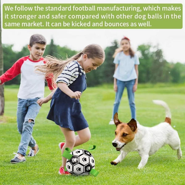 Hundefotball med stropper, interaktive leker for tautrekking, valpefødselsdagsleke, vannsportleke for hunder, hundefotballer for små og mellomstore hunder (6 tommer)