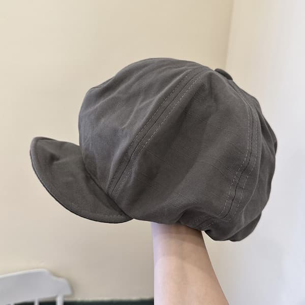 Retro ottekantet hat til kvinder, letvægtshue til forår og efterår, moderigtigt gadeaccessorie (grå)