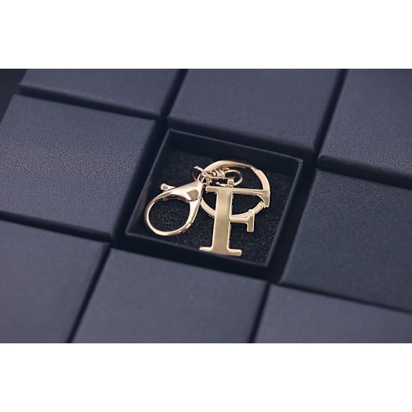 Nøglering med Guld Bogstav A-Z til Kvinder Taske Charms Pung Charms Til Håndtasker Metal Alphabet Initial Letter Nøglering F