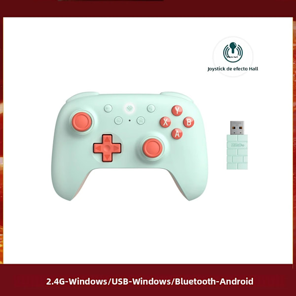 Grön 2C Ultimate Trådlös Handkontroll, Kompatibel med PC Windows, Android, USB, Bluetooth, SteamOS