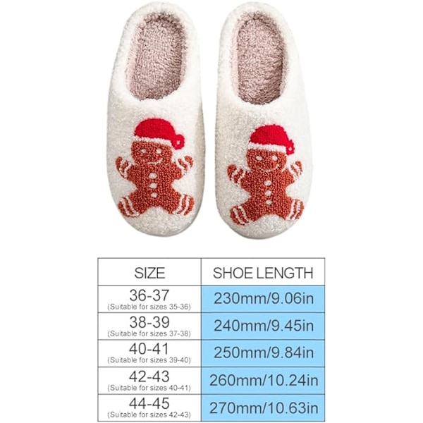 Jule-Tøfler til Kvinder og Mænd - Bløde Plys Tøfler, Vintertøfler Varme og Fluffy, Skridsikre Letvægts Bløde Tøfler, Julegaver Size 42/43