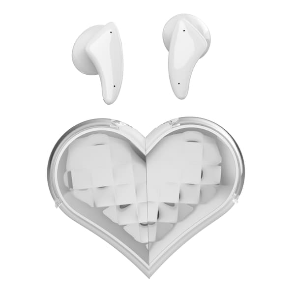 TWS Bluetooth 5.4 ørepropper, hjerteformede, high-definition mikrofon, roterbare og deformerbare, en ny Valentinsdagsgave til par, rød. Rose