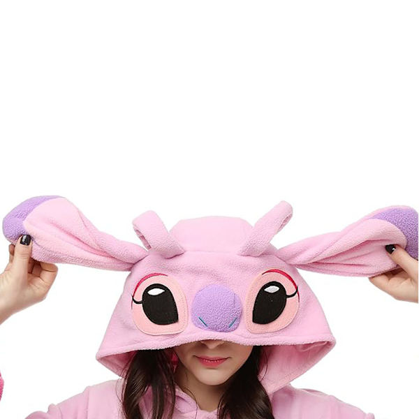 Vuxen Onesie Djur Pyjamas Halloween Cosplay Kostymer Festkläder Rosa L