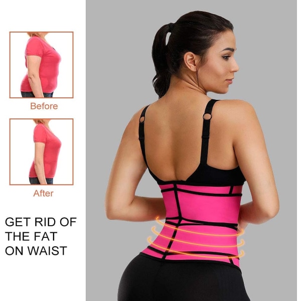 1. Kvinnor Midjetrener Korsett Slimming Body Shaper Pink 5X-Large