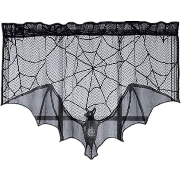 Dug Halloween Bat Sort Spindlenet Blonderdug 93X57cm