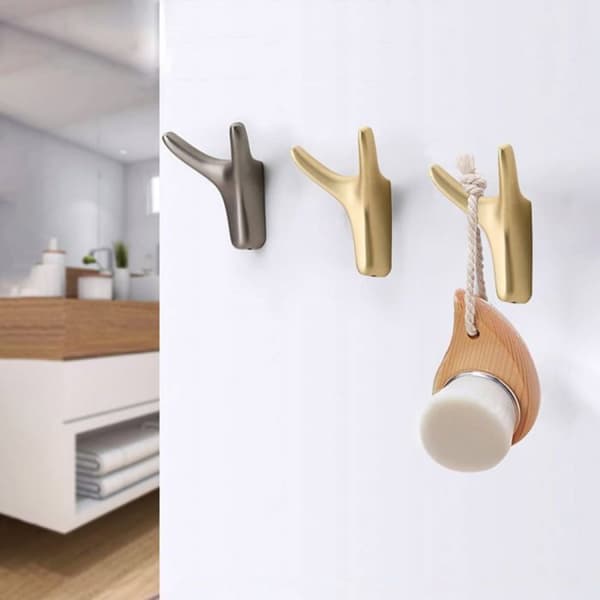 2 kappaletta seinäkoukkuja, häränpää-design, pyyhe- ja kylpytakki koukut, oven asennus
