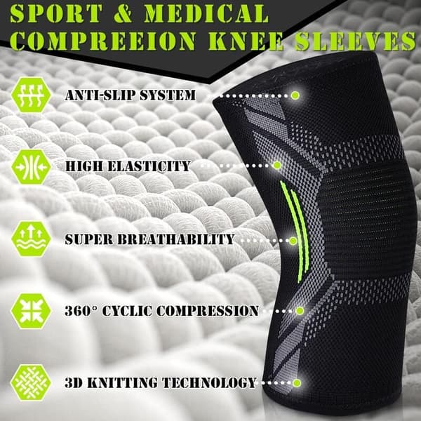 Sport Knäskydd - Elastisk Kompression Medicinsk Kvalitet Knäskydd för Meniskskada, Artrit, Osteoartrit, M