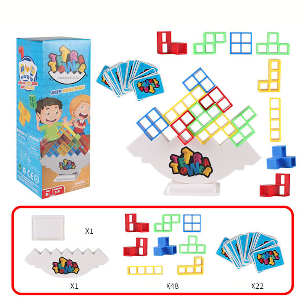 Fantastisk Wobbly Jenga för Barn - som Byggklossar: 48 - delar Staplingsset för Oändlig Kul! En Balanserande Blockfest för Barn, Transformerande