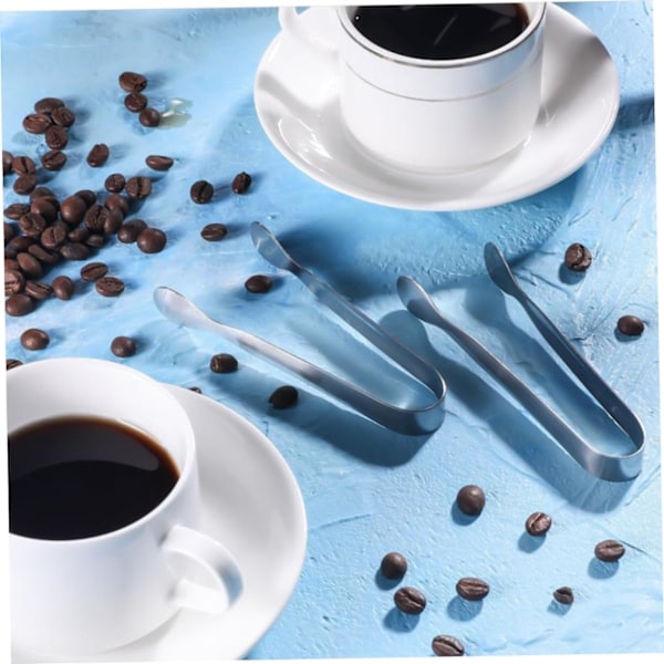 6 stk Isbitang, Sukkertang, Isbittang, Isbitklype, Kubbesukker Tang Klype Klemme Iskaffe Tang Matservering Klype Rustfritt Klype Brødklype Blank