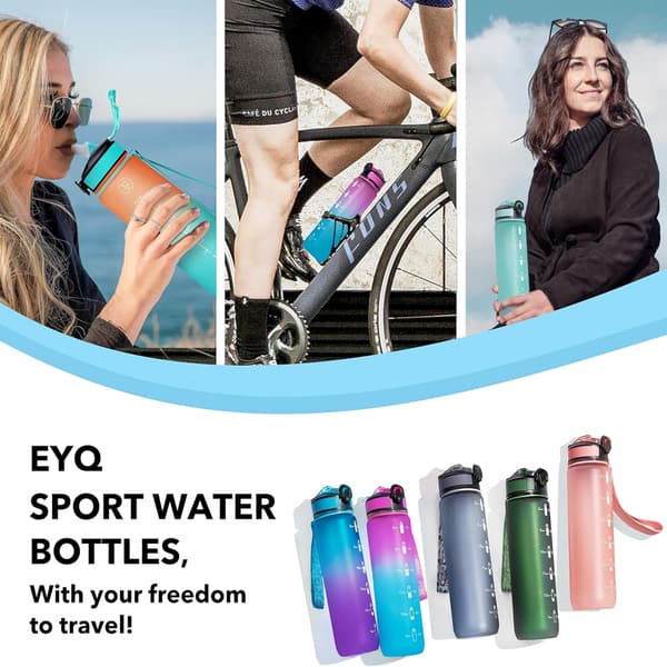 Gradient Drickmugg med Sugrör, Portabel Vattenflaska för Cykel med Pip, Grå