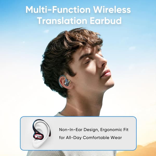 Realtidsoversætter-øretelefoner 144 sprog 3-i-1 Bluetooth-oversættelseshovedtelefoner til rejser, forretning, Android iOS
