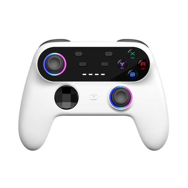 Sølv HY 9017 trådløs kontroller, kompatibel med Switch, PS3, Android, RGB Turbo Dual Motor
