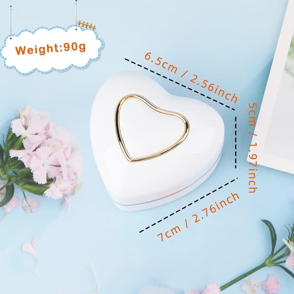 Hjerteforlovelsesringboks LED Ringboks Smykkeboks Bryllupsringboks Frieri Hvit