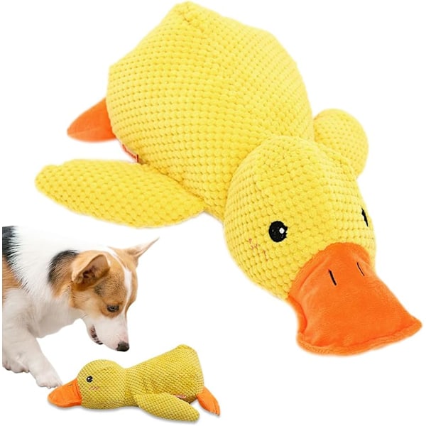 Quack-Quack Andedukke Hundefile, 2024 Nyeste Holdbar The Mellow Dog Rolig Andedukke Hundefile, Gul Stuffet Andedukke Hundefile for Hunder Innendørs Valp (Gul) Yellow
