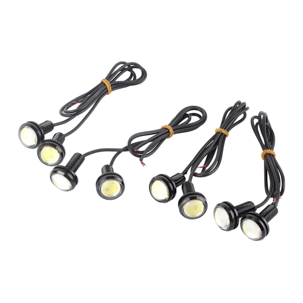 8 stk. LED-lys Hvid Aluminiumlegering Vandtæt og Støvtæt Billampe til Dagkørsel 23mm 12V