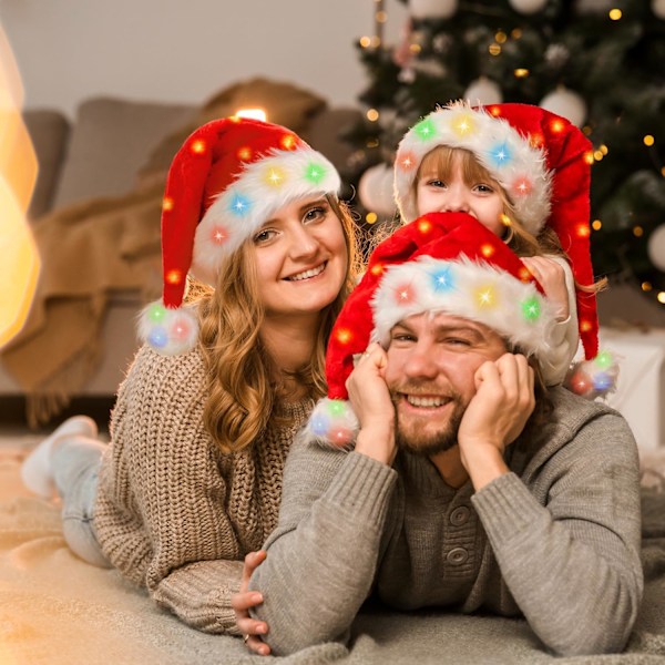 Tomtemössa, Julhatt för Barn, Unisex Sammet Bekväm Julmössa Extra Tjock Klassisk Päls