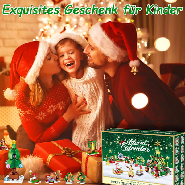 Kalender 2024, 618 Stycken Julbyggklossar Set, Mini Julbyggklossar, Nedräkning Jul Leksak, Julgåvosatser för Vuxna, Hall