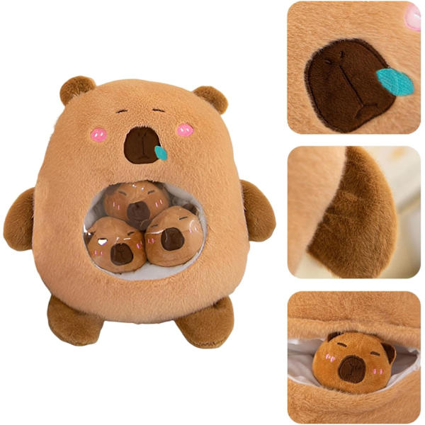 Pehmeä Kapibara-Plush-Tyyny | Ruskea Kapibara-Plush-Nukke, Plush-Eläinten Lelut | Kapibara-Plush-Lelut Kapibara Täytetty Eläin, 30CM