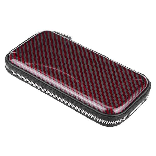 Kulfiber Business Wallet Bærbar Lynlås Wallet Kortholder Taske 21x11x3.5cm Rød Red