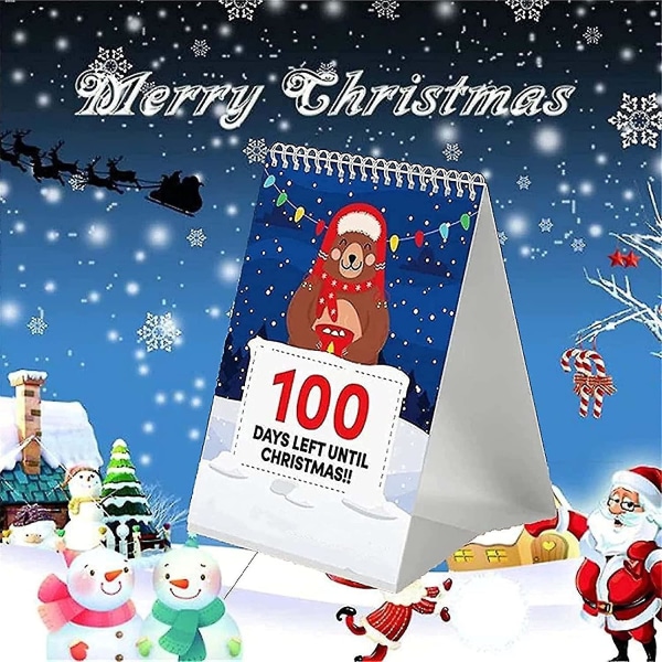 100 päivän joulukalenteri 2022 Innostu joulusta Söpöjen hahmojen erikoispäivien lähtölaskentakalenteri, kotitoimistohuoneen kausiluonteinen sisustus