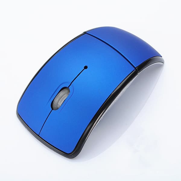 Trådløs Arc Mouse Foldbar Mus Mini Rejsemus Let at Bære til Laptop Notebook Desktop Computer (Blå)