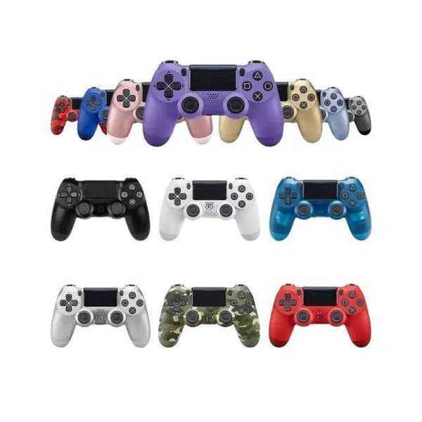 Blå trådløs controller kompatibel med PlayStation 4 med vibration, inkluderer USB-ladekabel - Ergonomisk design til gaming