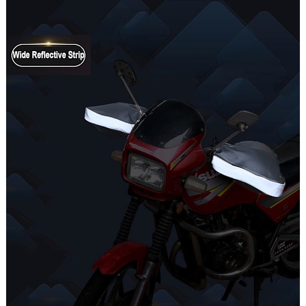 Motorcykelstyrehandskar Vindtäta Varma Styrehandskar Vattentäta Styremuffar Handvärmare Handskar Universal PU-Läder Ridning Cykelhandskar