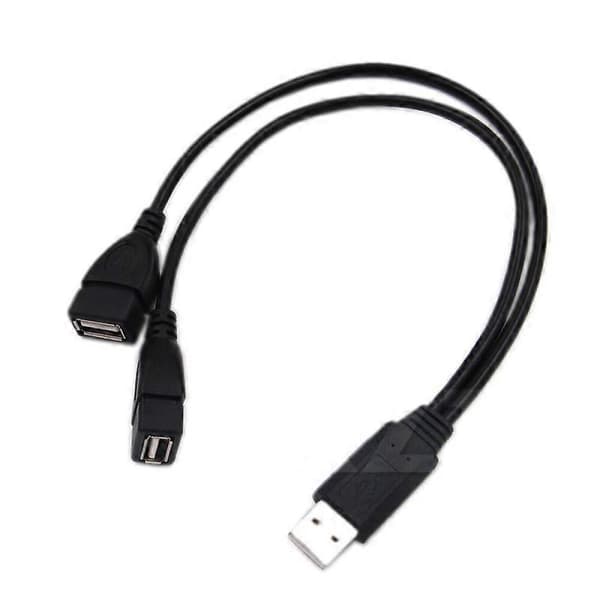 USB 2.0 Hub med op til 2 dobbelte USB-porte, USB 2.0 Splitter Adapterkabel til PC, telefon, bærbar computer - 18146