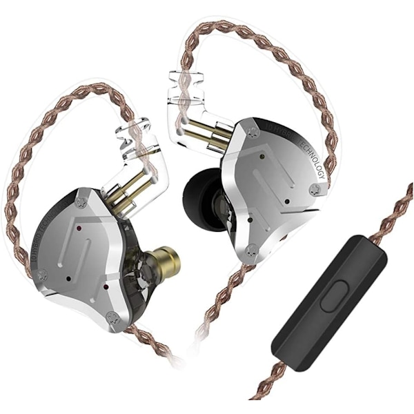 KZ ZS10 Pro 4BA + 1DD Bass Driver -kuulokkeet korvan sisään, HIFI-stereokuulokkeet, hikinpitävät urheilukuulokkeet 2-napainen irrotettava kaapeli mikrofonilla Black With Mic