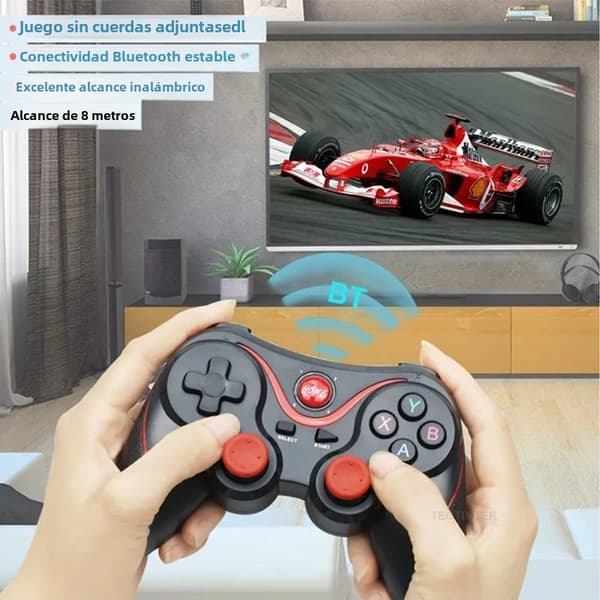 Hvid Controller med Adapter Bluetooth Gamepad, Kompatibel med Android, PC, Switch Style, PS3